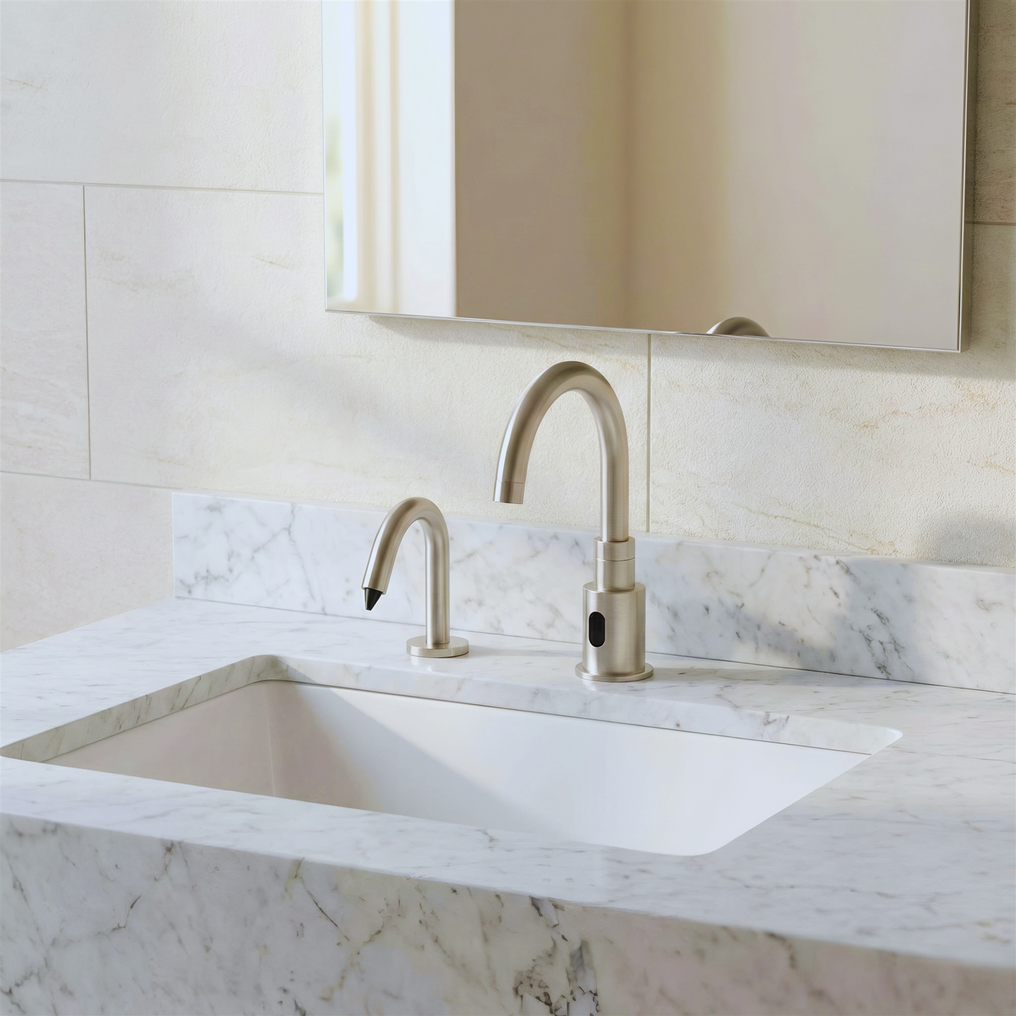 Modern architectural restroom and water-system planning